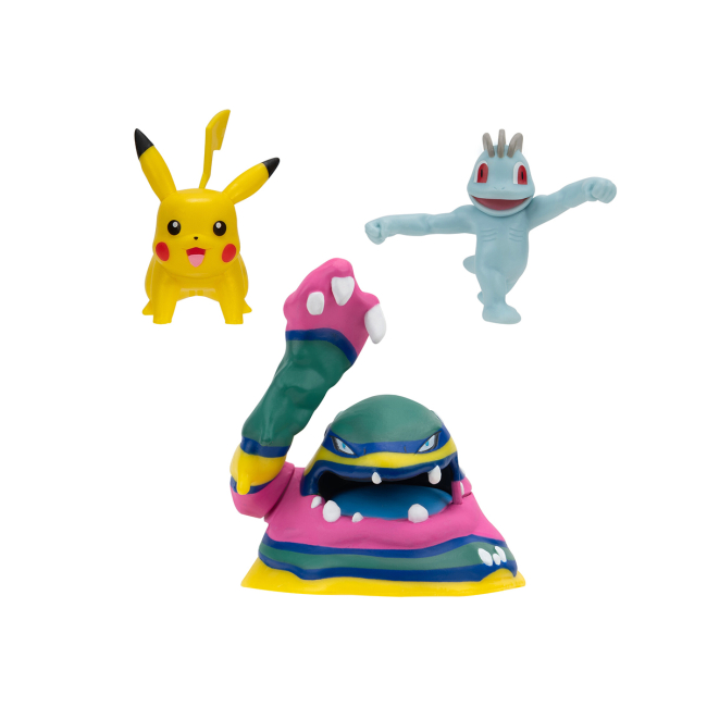 Фигурки персонажей - Набор фигурок Pokemon W19 Мачоп, Пикачу, Алло Мак (PKW3597)