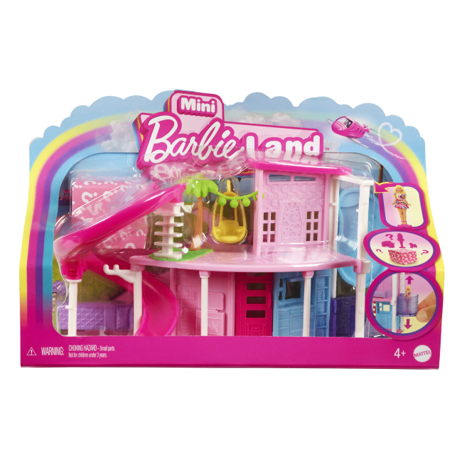 Мебель и домики - Набор-сюрприз Barbie Mini BarbieLand Мини-домик розовый с голубым (HYF44/2)