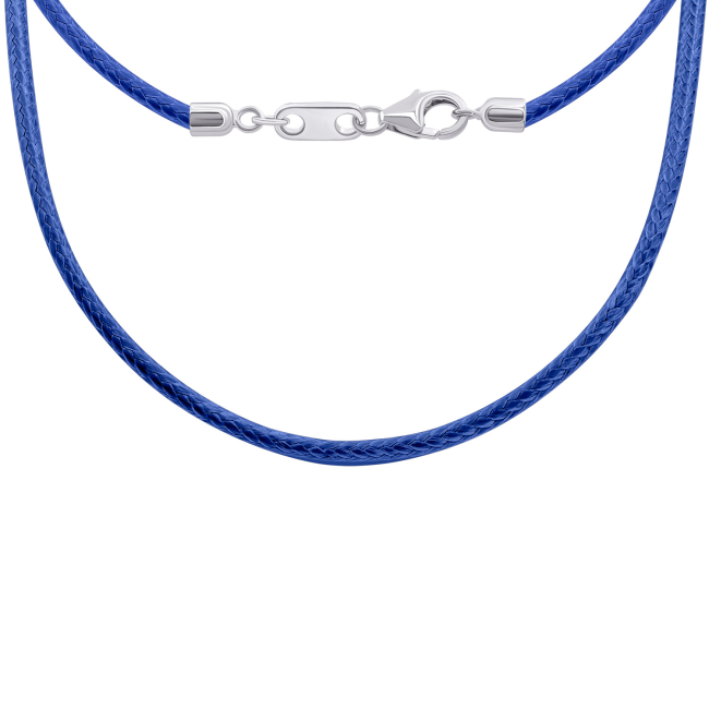 Ювелірні прикраси - Шнурок UmaUmi Близнюки зі срібними застібками синій (569575900612)