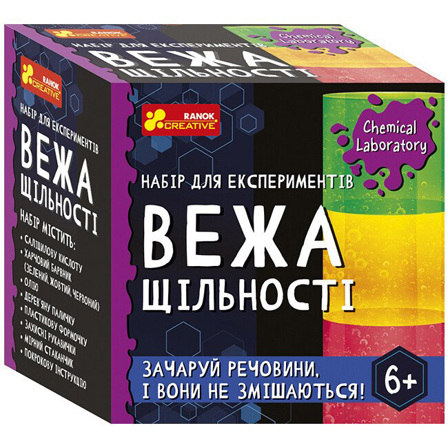 Наукові ігри, фокуси та досліди - Набір для дослідів Ranok Creative Вежа щільності (10138036У)