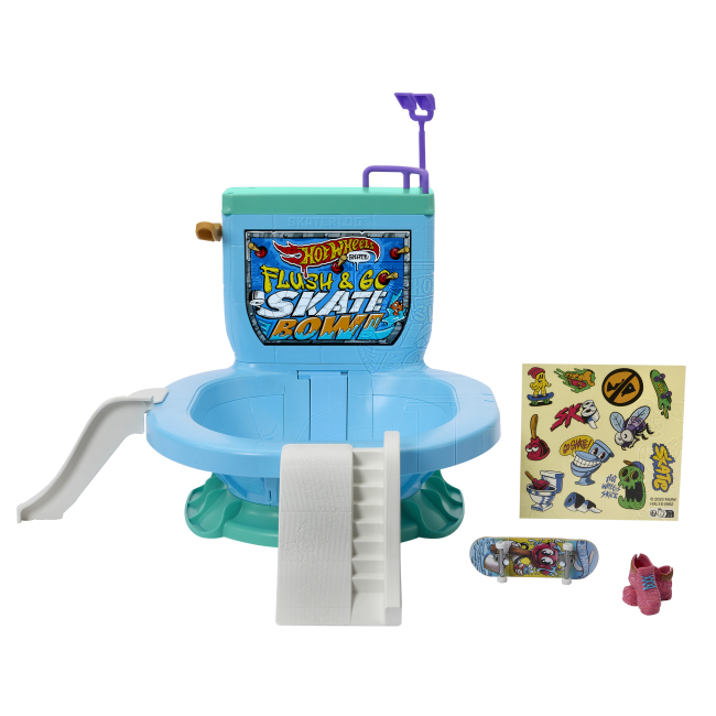 Антистресс игрушки - Игровой набор Hot Wheels Скейтборд-парк Смываемся (HXL16)