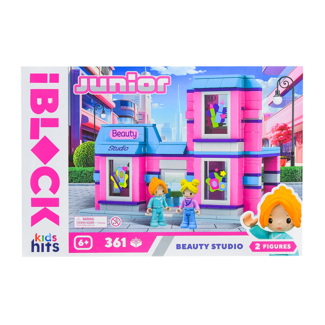 Конструктори з унікальними деталями - Конструктор IBLOCK Junior Kids hits Студія краси 361 деталь (KH08/013/1)