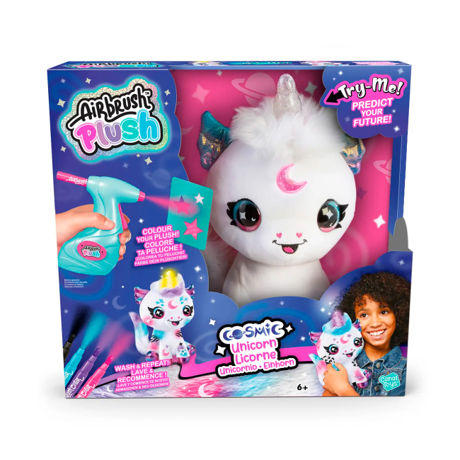 Набори для творчості - Набір для творчості Canal Toys DIY Airbrush plush Єдиноріг Космік с сяючим рогом (AIR028)