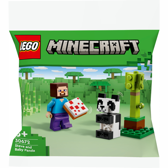 Конструкторы LEGO - Конструктор LEGO Minecraft Стив и малыш-панда (30672)