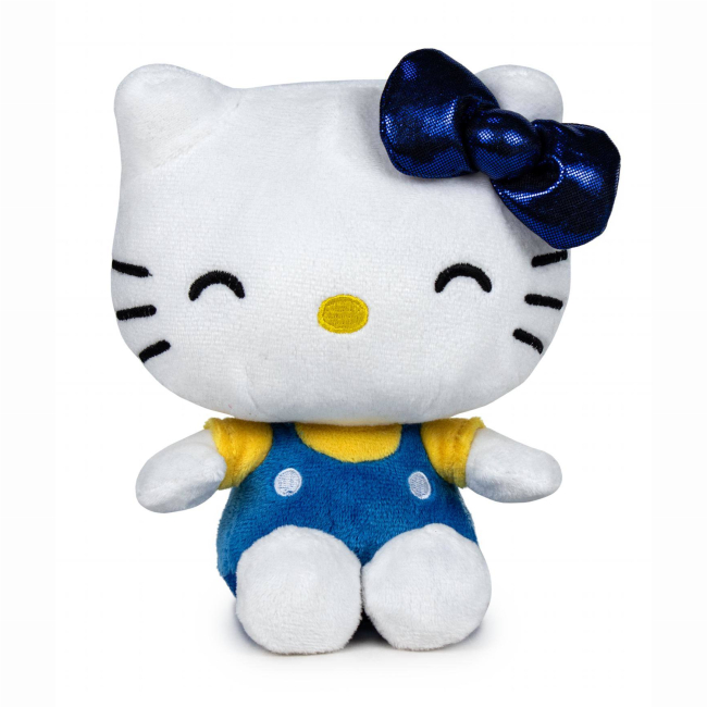 Персонажі мультфільмів - М'яка іграшка Hello Kitty Хелло Кітті Ювілейна 50 Синій бантик 32 см (760023890/4)