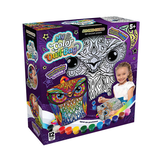 Товари для малювання - Набір для творчості Danko toys My color owl bag (ДТ-ОО-09181)