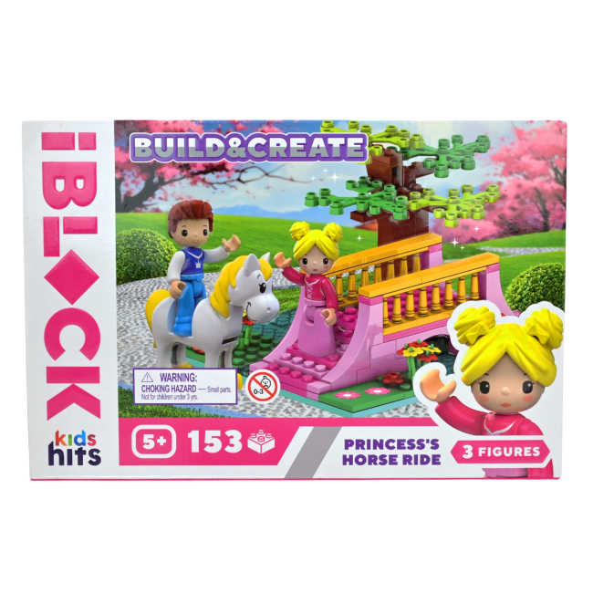 Конструкторы с уникальными деталями - Конструктор IBLOCK Build & create Princess's horse ride 153 деталі (KH08/007/4)