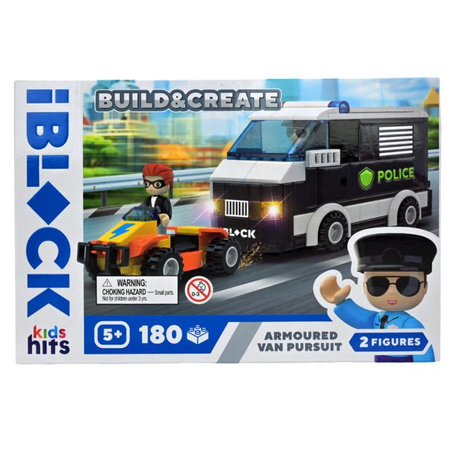 Конструкторы с уникальными деталями - Конструктор IBLOCK Build & create Armoured van pursuit 180 деталей (KH41/003/3)