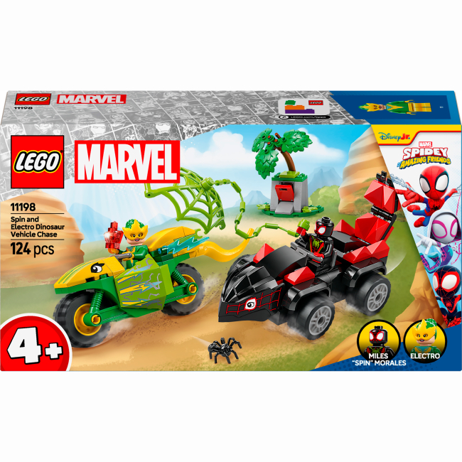 Конструкторы LEGO - Конструктор LEGO Marvel Гонки на электромобилях с динозаврами (11198)