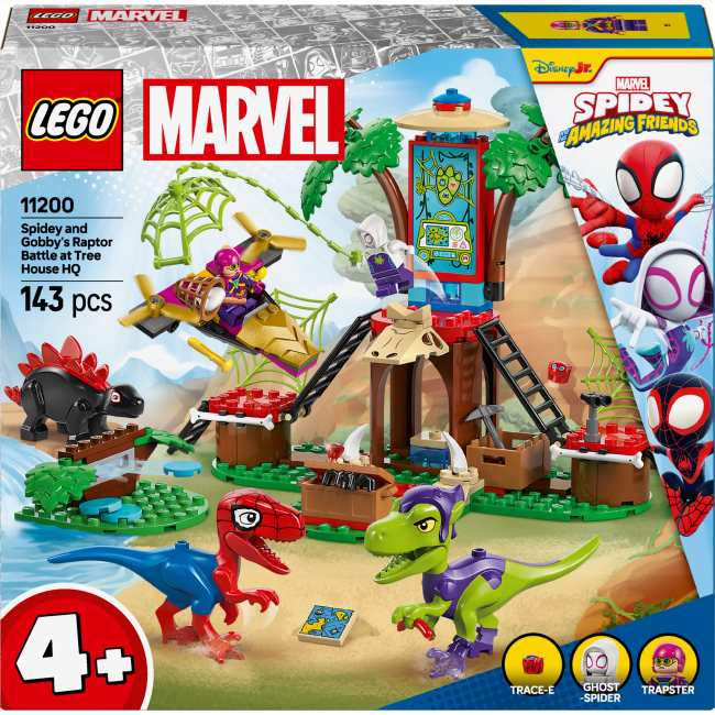 Конструктори LEGO - Конструктор LEGO Marvel Битва Павука та раптора Гоббі у штаб-будинку на дереві (11200)