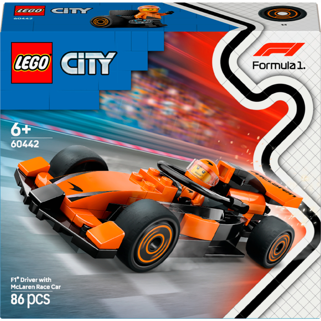 Конструкторы LEGO - Конструктор LEGO City Пилот F1 с автомобилем для гонки команды McLaren (60442)