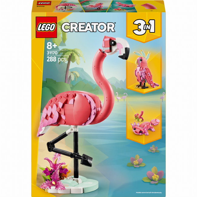Конструктори LEGO - Конструктор LEGO Creator Дикі тварини: рожевий фламінго (31170)