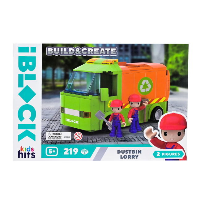 Конструктори з унікальними деталями - Конструктор IBLOCK Build & create Dustbin lorry 219 деталей (KH17/005/1)