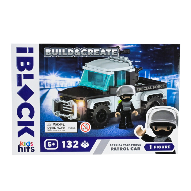 Конструктори з унікальними деталями - Конструктор IBLOCK Build & create Patrol car 132 деталі (KH42/003/1)
