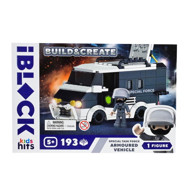 Конструкторы с уникальными деталями - Конструктор IBLOCK Build & create Armoured vehicle 193 детали (KH42/003/2)