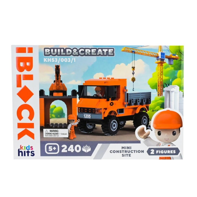 Конструктори з унікальними деталями - Конструктор IBLOCK Build & create Mini construction site 240 деталей (KH53/003/1)