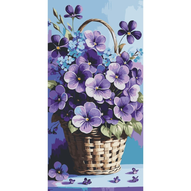 Товари для малювання - Картина за номерами Art Craft Фіалки в кошику 40 х 80 см (13089-AC)