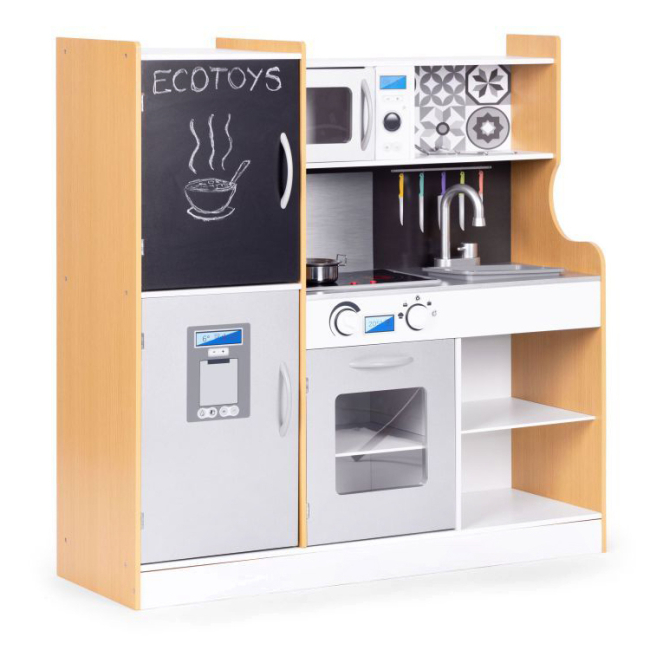 Дитячі кухні та побутова техніка - Ігровий набір Ecotoys Mood Дерев'яна кухня (TL053001)
