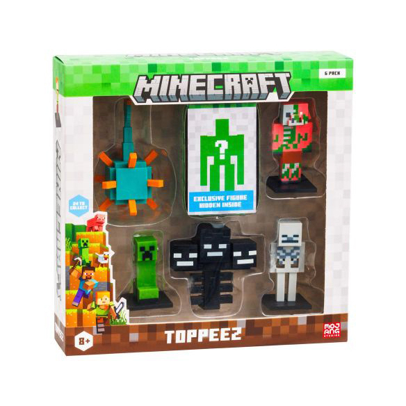 Фігурки персонажів - Набір фігурок-топерів Minecraft Кріпер, Висушувач, Скелет, Свинозомбі, Вартовий (MC2060/1) 