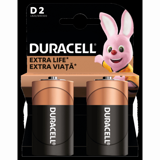 Акумулятори і батарейки - Батарейки алкаліновi Duracell Basic D 1.5V LR20 2 шт (5000394076730)