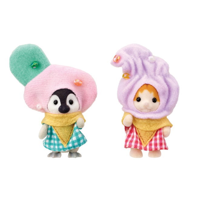 Фігурки тварин - Ігровий набір Sylvanian Families Малюки Пінгвін і Кошеня в костюмах морозива (5685)