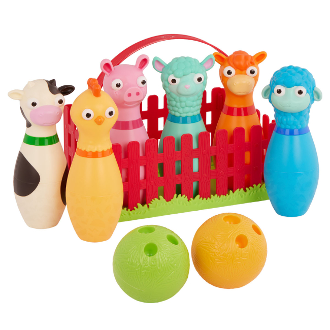 Спортивные активные игры - Игровой набор для боулинга Battat Lite Веселая ферма (BT1802Z)