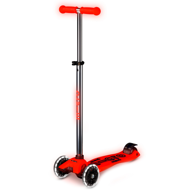 Самокати - Самокат Micro Maxi Deluxe Glow LED Червона аура (MMD368)