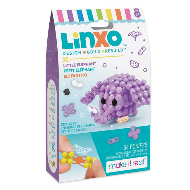 Набори для творчості - Набір для виготовлення брелоків Make it Real Linxo Звірята Слон​ (MR6101/5)
