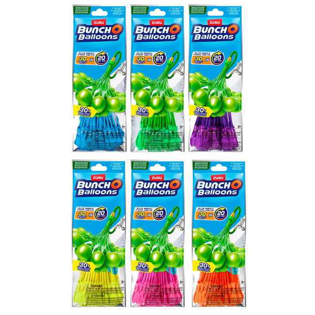 Боєприпаси - Набір водних кульок Bunch O Balloons 30 шт в асортименті (56323UQ1)