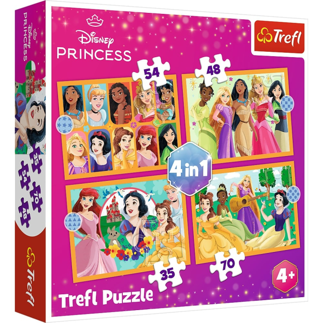 Пазли - Пазл Trefl Disney Princess Казкові історії 4 в 1 (34651)