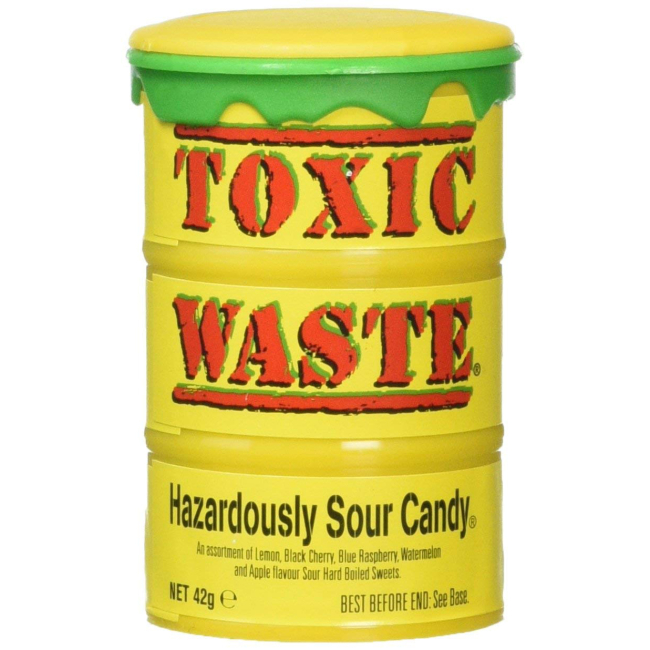 Солодощі - Жувальні цукерки Toxic Waste Жовта бочка (89894834106)