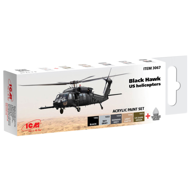 Канцтовары - Набор красок ICM Американские вертолеты Black Hawk (3067)