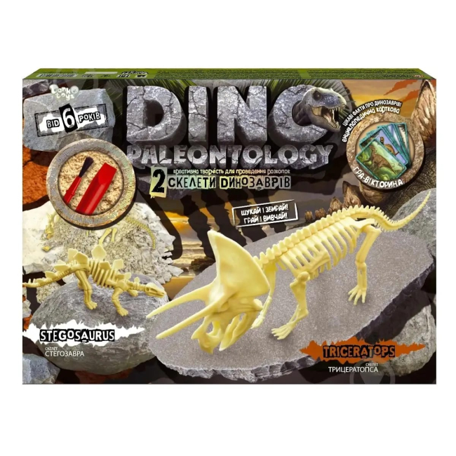 Научные игры, фокусы и опыты - Набор для проведения раскопок Danko toys Dino paleontology Трицератопс (DP-01-02)