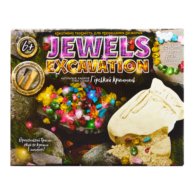 Научные игры, фокусы и опыты - Набор для проведения раскопок Danko toys Jewels excavation Камни (JEX-01-02)