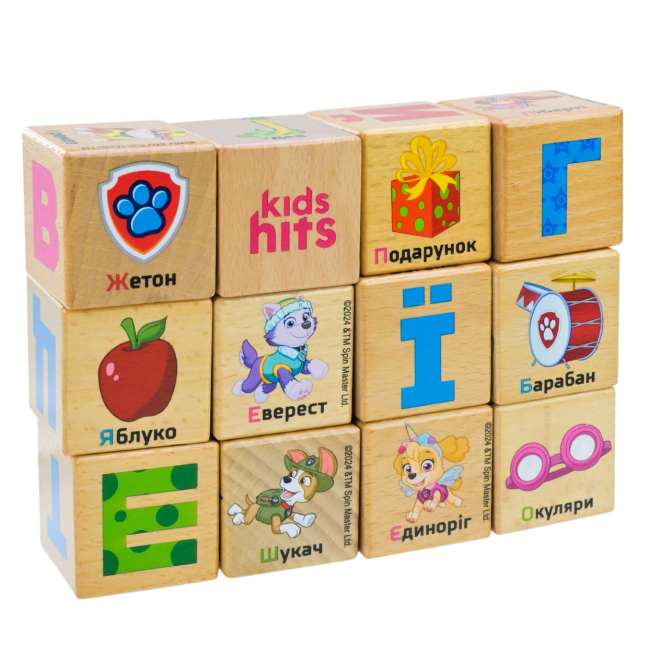 Развивающие игрушки - Игровой набор Kids Hits Paw Patrol Деревянные кубики с алфавитом (KH20/046)