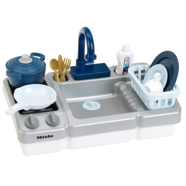 Детские кухни и бытовая техника - Игровой набор Klein Мойка Miele с функцией воды и варочной поверхностью (7166)