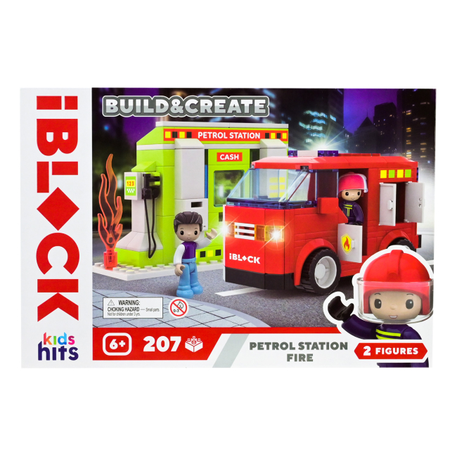 Конструктори з унікальними деталями - Конструктор IBLOCK Junior Kids hits Build & create Petrol station fire (KH43/002/2)