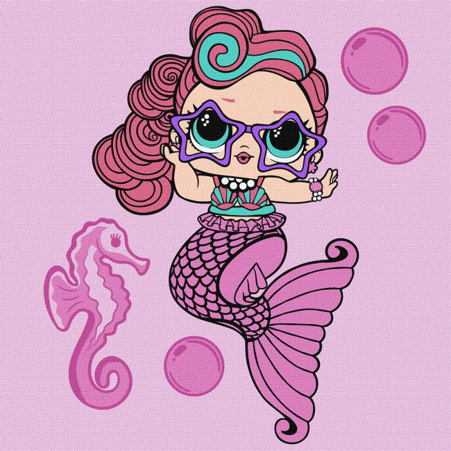 Товари для малювання - Картина за номерами Ідейка Lol Surprise Mermaids Waves 40х40 см (KHO6266)