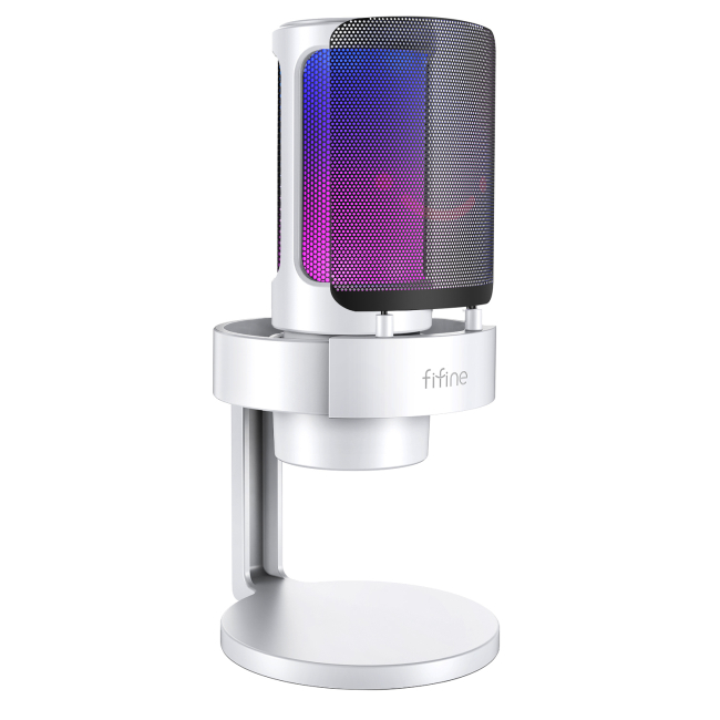 Игровая периферия - Микрофон конденсаторный Fifine RGB White (A8W)