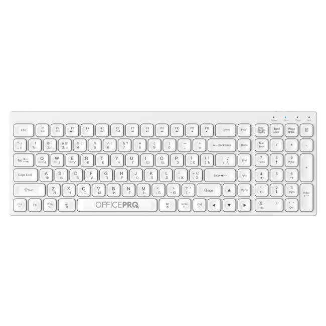 Ігрова периферія - Клавіатура OfficePro біла бездротова (SK985W)