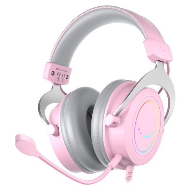 Ігрова периферія - Гарнітура Fifine RGB pink (H3P)