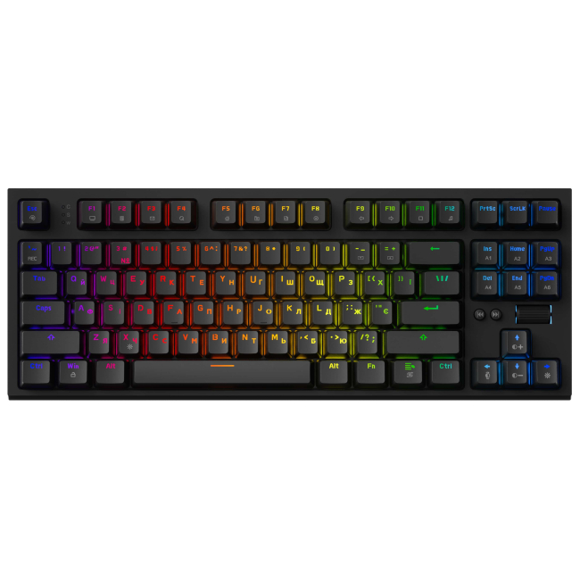 Ігрова периферія - Клавіатура GamePro з Hot-Swap та Gasket mount Red switch RGB Black (MK180B)