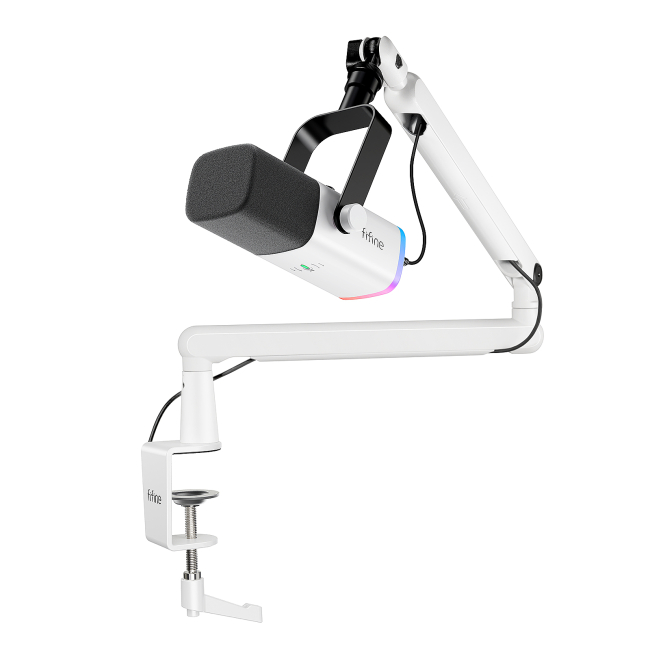 Ігрова периферія - Мікрофон динамічний Fifine USB/XLR White (TAM8W)
