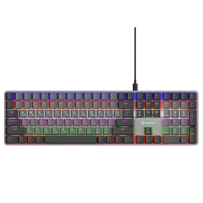 Ігрова периферія - Клавіатура GamePro Red switch low profile Dark gray (MK145R)