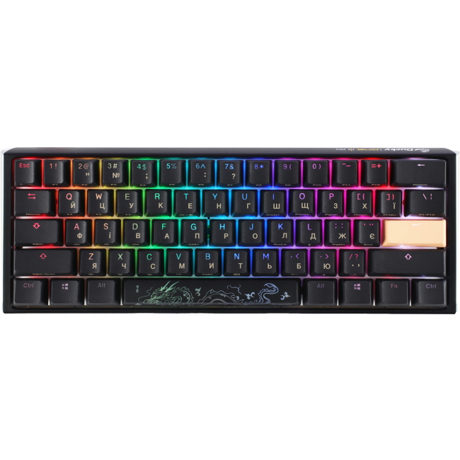 Игровая периферия - Клавиатура Ducky One 3 Mini Cherry MX Red RGB Black UA механическая (DKON2161ST-RUAPXCLAWSC1)