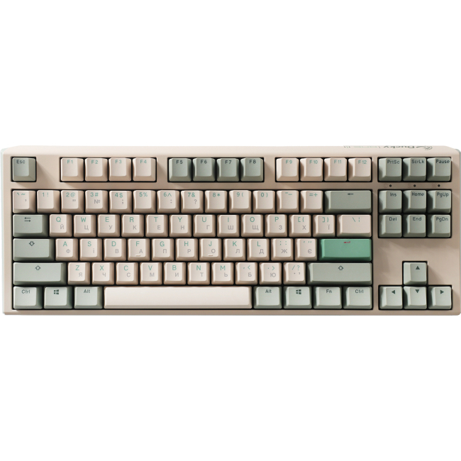 Ігрова периферія - Клавіатура Ducky One 3 TKL Cherry MX Silent Red Matcha Cream UA механічна (DKON2187-SUAPXМAEGGC1)