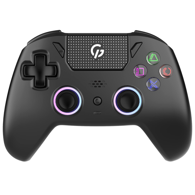 Ігрові приставки - Геймпад GamePro BT 5.3/USB PC/iOS/Android/PS3/PS4 RGB Black (GPS13B)