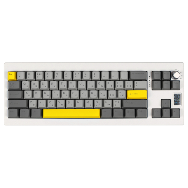 Игровая периферия - Клавиатура Epomaker Shadow-X 70% Wisteria Linear Switch Hot-Swap LCD Screen RGB White UA (SHX-W-WL)