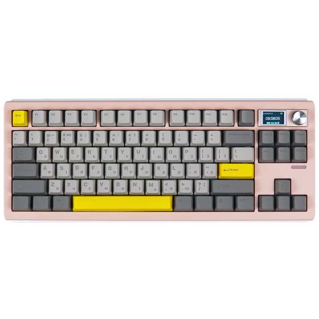 Игровая периферия - Клавиатура Epomaker Shadow-S TKL Wisteria Linear Switch Hot-Swap LCD Screen RGB Pink UA (SHS-P-WL)