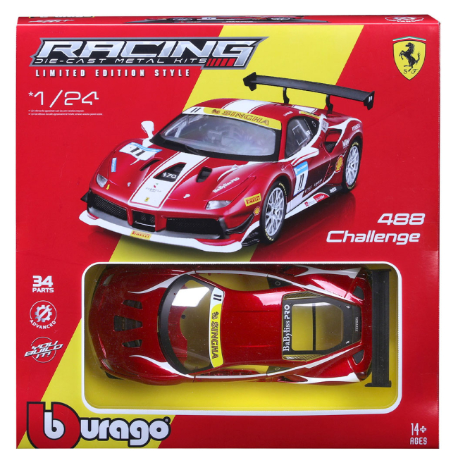 Конструктори з унікальними деталями - Конструктор Bburago Ferrari 488 Challenge 34 деталі (18-26586)